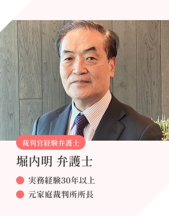 裁判官経験弁護士 堀内明 弁護士 実務経験30年以上 元家庭裁判所所長